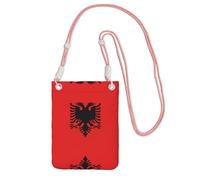 QHZLY Albanian flag Crossbody Mobile Phone Bag Pink with Adjustable Strap for Women â€“ Fashionable, Convenient