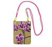 QHZLY Beautiful Orchids Crossbody Mobile Phone Bag Fuchusia with Adjustable Strap for Women – Fashionable, Convenient