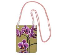 QHZLY Beautiful Orchids Crossbody Mobile Phone Bag Pink with Adjustable Strap for Women – Fashionable, Convenient