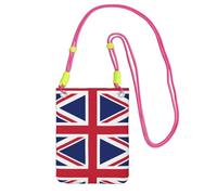 QHZLY British flag Crossbody Mobile Phone Bag Fuchusia with Adjustable Strap for Women – Fashionable, Convenient