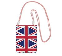 QHZLY British flag Crossbody Mobile Phone Bag Pink with Adjustable Strap for Women – Fashionable, Convenient