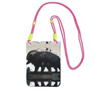 QHZLY CreepyCreatures Crossbody Mobile Phone Bag Fuchusia with Adjustable Strap for Women - Fashionable, Convenient
