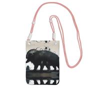 QHZLY CreepyCreatures Crossbody Mobile Phone Bag Pink with Adjustable Strap for Women - Fashionable, Convenient