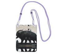 QHZLY CreepyCreatures Crossbody Mobile Phone Bag Purple with Adjustable Strap for Women - Fashionable, Convenient