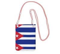 QHZLY Cuban flag Crossbody Mobile Phone Bag Pink with Adjustable Strap for Women â€“ Fashionable, Convenient