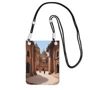 QHZLY Cultural Heritage Crossbody Mobile Phone Bag Black with Adjustable Strap for Women â€“ Fashionable, Convenient