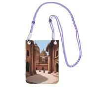 QHZLY Cultural Heritage Crossbody Mobile Phone Bag Purple with Adjustable Strap for Women - Fashionable, Convenient