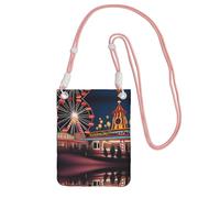 QHZLY CursedCarnival Crossbody Mobile Phone Bag Pink with Adjustable Strap for Women - Fashionable, Convenient