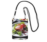 QHZLY Delectable Dish Crossbody Mobile Phone Bag Black with Adjustable Strap for Women - Fashionable, Convenient