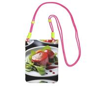 QHZLY Delectable Dish Crossbody Mobile Phone Bag Fuchusia with Adjustable Strap for Women - Fashionable, Convenient