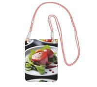 QHZLY Delectable Dish Crossbody Mobile Phone Bag Pink with Adjustable Strap for Women – Fashionable, Convenient