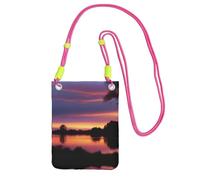 QHZLY Evening Glow Crossbody Mobile Phone Bag Fuchusia with Adjustable Strap for Women - Fashionable, Convenient