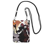 QHZLY FangedFiends Crossbody Mobile Phone Bag Black with Adjustable Strap for Women - Fashionable, Convenient