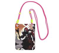 QHZLY FangedFiends Crossbody Mobile Phone Bag Fuchusia with Adjustable Strap for Women - Fashionable, Convenient