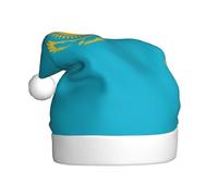 QHZLY Flag of Kazakhstan Christmas Hat for Adults, Plush Holiday Party Accessory for Festivals and Events