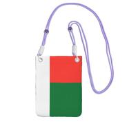 QHZLY Flag of Madagascar Crossbody Mobile Phone Bag Purple with Adjustable Strap for Women - Fashionable, Convenient