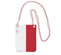 QHZLY Flag of Malta Crossbody Mobile Phone Bag Pink with Adjustable Strap for Women â€“ Fashionable, Convenient