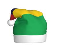 QHZLY Flag of Mauritius Christmas Hat for Adults, Plush Holiday Party Accessory for Festivals and Events