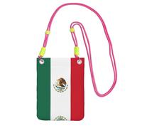 QHZLY Flag of Mexico Crossbody Mobile Phone Bag Fuchusia with Adjustable Strap for Women â€“ Fashionable, Convenient