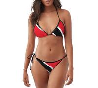 QHZLY Flag of Trinidad and Tobago Women's Bikini Set M Swimsuit - Comfortable Swimwear for Beach, Pool & Vacation Black