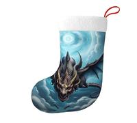 QHZLY Flying Dragon Christmas Stocking Plush Hanging Bag Holiday Decorative Socks for Festival Tree Ornaments