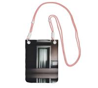 QHZLY GhostlyGlimpses Crossbody Mobile Phone Bag Pink with Adjustable Strap for Women - Fashionable, Convenient