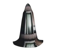 QHZLY GhostlyGlimpses Hooded Cape M For Teenagers Long Cloak Cosplay Masquerade Stage Costume Comic-Con Carnival Role-Play