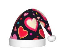 QHZLY Give you a lot of little hearts Holiday Santa Hat for Kids Polyester Fluffy Trim Cap Costume Accessory