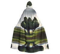 QHZLY Halloween EerieEchoes Hooded Cloak Adult Cosplay Costume for Masquerade, Theme Party, Stage Performance