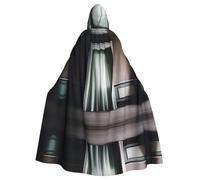 QHZLY Halloween GhostlyGlimpses Hooded Cloak Adult Cosplay Costume for Masquerade, Theme Party, Stage Performance