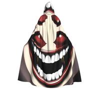 QHZLY Halloween GhoulishGrins Hooded Cloak Adult Cosplay Costume for Masquerade, Theme Party, Stage Performance