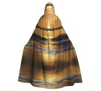 QHZLY Halloween Golden Horizon Hooded Cloak Adult Cosplay Costume for Masquerade, Theme Party, Stage Performance