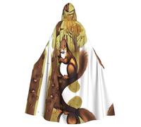 QHZLY Halloween Nut-eating squirrel Hooded Cloak Adult Cosplay Costume for Masquerade, Theme Party, Stage Performance