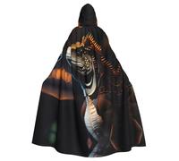QHZLY Halloween Ronin iguana Hooded Cloak Adult Cosplay Costume for Masquerade, Theme Party, Stage Performance