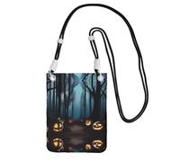 QHZLY HauntedHollows Crossbody Mobile Phone Bag Black with Adjustable Strap for Women â€“ Fashionable, Convenient