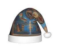 QHZLY Holy Visions Holiday Santa Hat for Kids Polyester Fluffy Trim Cap Costume Accessory