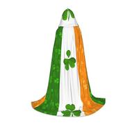 QHZLY irish flag Hooded Cape M For Teenagers Long Cloak Cosplay Masquerade Stage Costume Comic-Con Carnival Role-Play