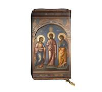 QHZLY Leather Long a Divine Frescoes Clutch Wallet for Unisex, Stylish and Functional with Card Slots, Zipper Pockets