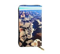 QHZLY Leather Long a Grand Canyon Clutch Wallet for Unisex, Stylish and Functional with Card Slots, Zipper Pockets