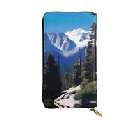QHZLY Leather Long a Sierra Peaks Clutch Wallet for Unisex, Stylish and Functional with Card Slots, Zipper Pockets