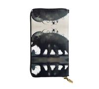 QHZLY Leather Long CreepyCreatures Clutch Wallet for Unisex, Stylish and Functional with Card Slots, Zipper Pockets