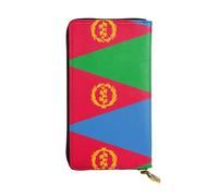 QHZLY Leather Long Eritrean Flag Clutch Wallet for Unisex, Stylish and Functional with Card Slots, Zipper Pockets