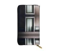 QHZLY Leather Long GhostlyGlimpses Clutch Wallet for Unisex, Stylish and Functional with Card Slots, Zipper Pockets