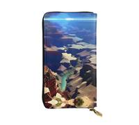 QHZLY Leather Long Grand Canyon Clutch Wallet for Unisex, Stylish and Functional with Card Slots, Zipper Pockets