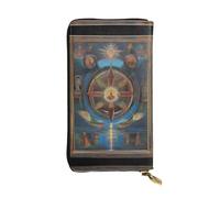 QHZLY Leather Long Holy Visions Clutch Wallet for Unisex, Stylish and Functional with Card Slots, Zipper Pockets