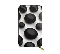 QHZLY Leather Long Marbles of Different Sizes Clutch Wallet for Unisex, Stylish and Functional with Card Slots, Zipper Pockets