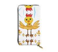 QHZLY Leather Long Rooster in The Square Clutch Wallet for Unisex, Stylish and Functional with Card Slots, Zipper Pockets