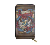 QHZLY Leather Long Saints and Sinners Clutch Wallet for Unisex, Stylish and Functional with Card Slots, Zipper Pockets