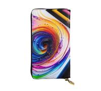 QHZLY Leather Long Scribble Art to The Pap Clutch Wallet for Unisex, Stylish and Functional with Card Slots, Zipper Pockets