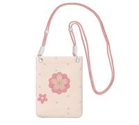 QHZLY Little pink cherry blossoms Crossbody Mobile Phone Bag Pink with Adjustable Strap for Women â€“ Fashionable, Convenient